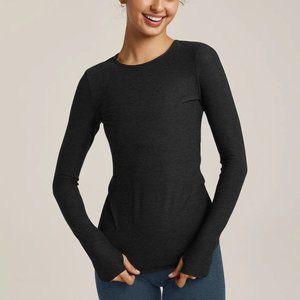 Beyond Yoga Featherweight Classic Crew Pullover, Darkest Night XS
